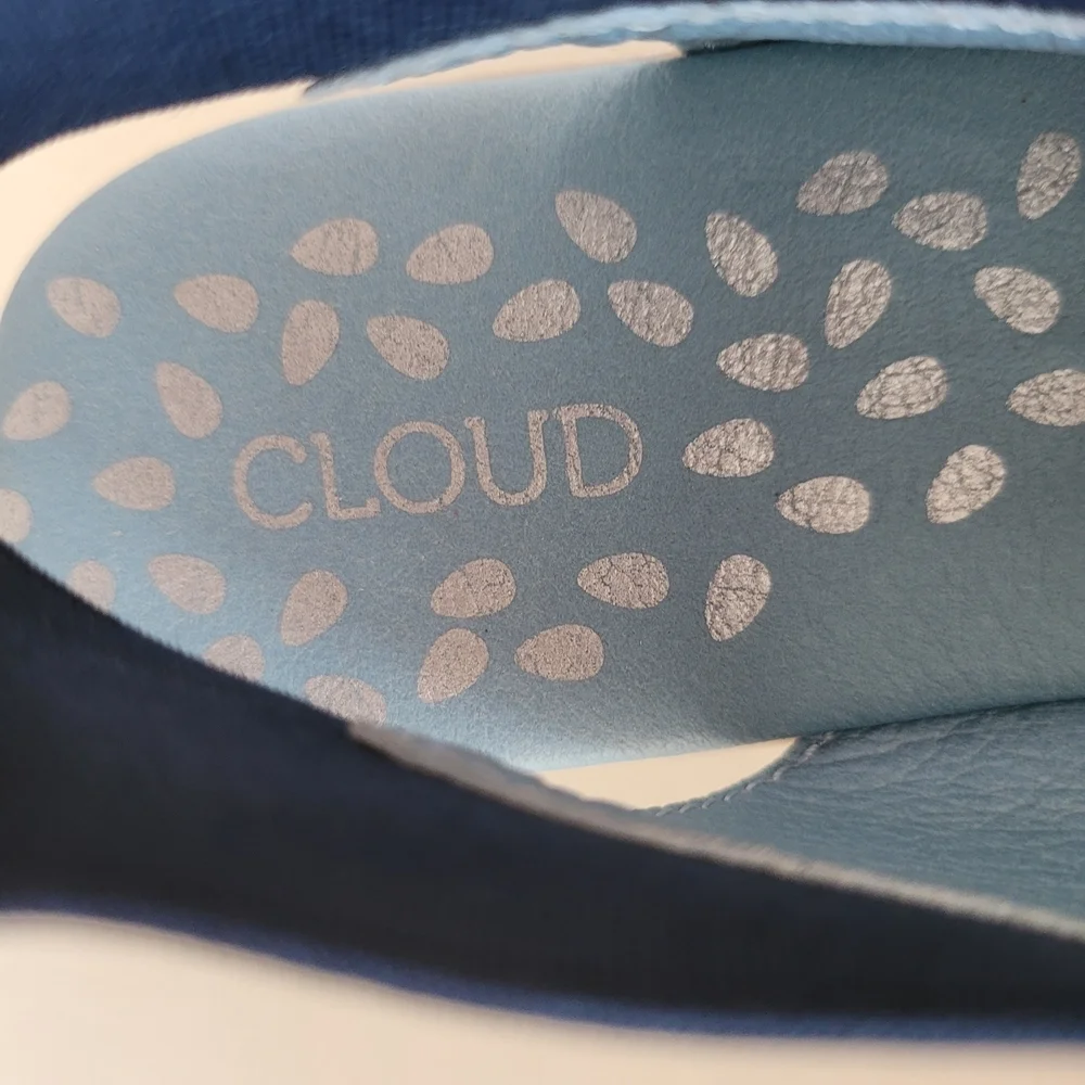 Cloud Caliber Tupai Blue Slingback Leather Sandal Women's sizes 37
